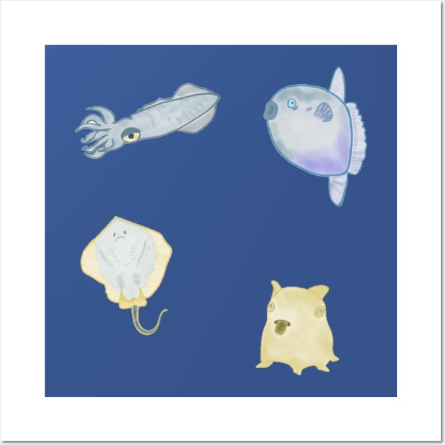 Sea creature medley Wall Art by isarol